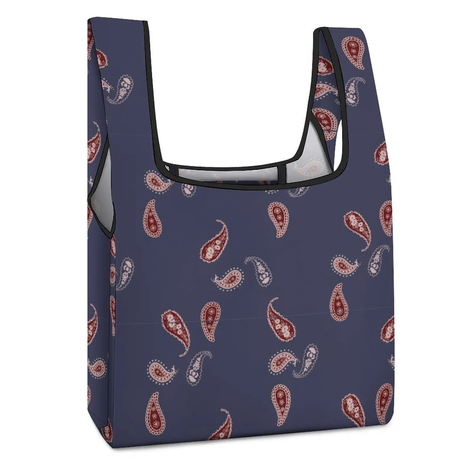 Customized Printed Large Shopping Bag Double Strap Shopper Bag Ethnic Retro Style Tote Casual Woman Grocery Vest Bags