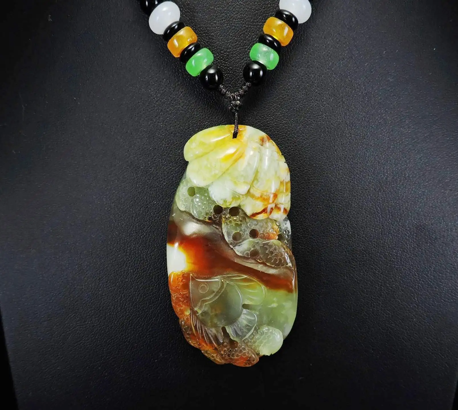 Нефритовое ювелирное изделие искусственное ожерелье ручная работа рыба ангела