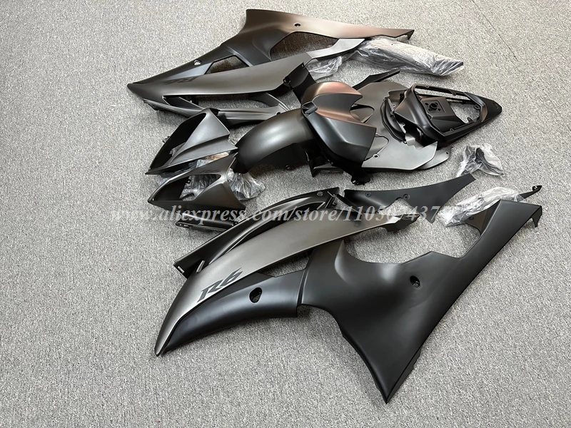 Фото 4 подарка, новый комплект обтекателей двигателя ABS, подходит для YAMAHA R6 2008 2009 2010 2011 2012 2013 2014 2015 2016, комплект кузова серого, черного матового цвета №1