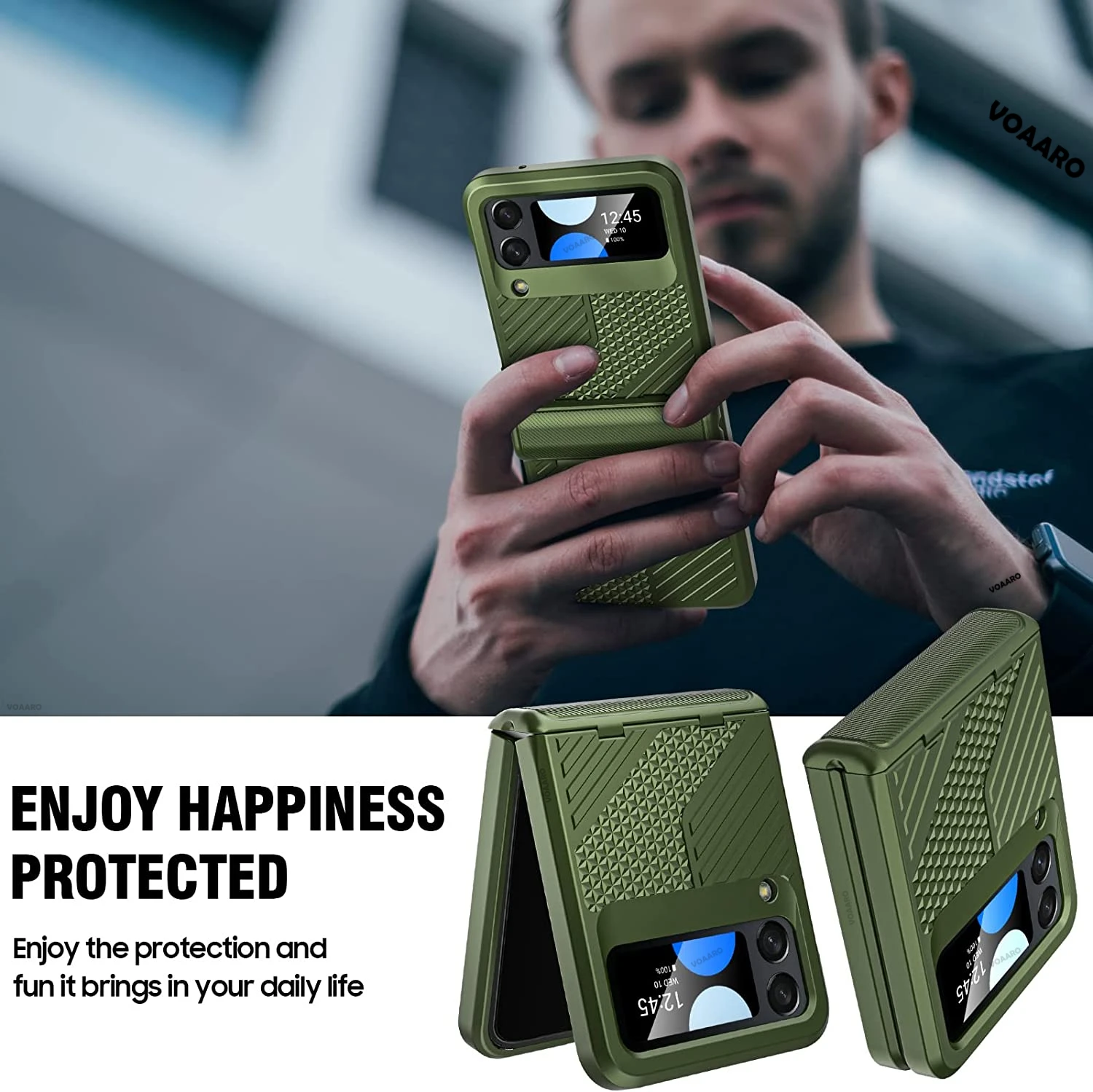 for Samsung Galaxy Z Flip 4 Case for Samsung Z Flip 4 Hinge Case Heavy-Duty Semi-Automatic Hinge Protection Shockproof Cover