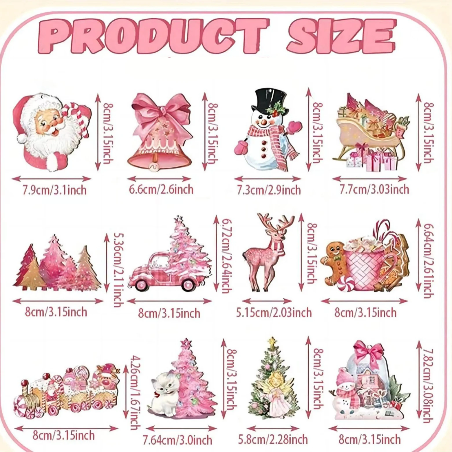 

Деревянные подвески для ёлки DIY House, 12 шт.