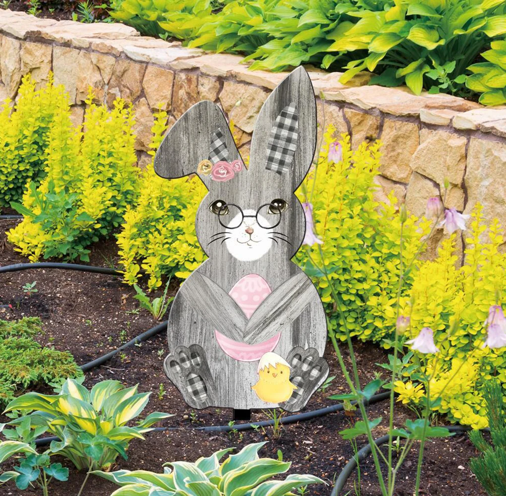 

Sign Door Easter Rabbit Insert Figurines Animals Decoration Waterproof