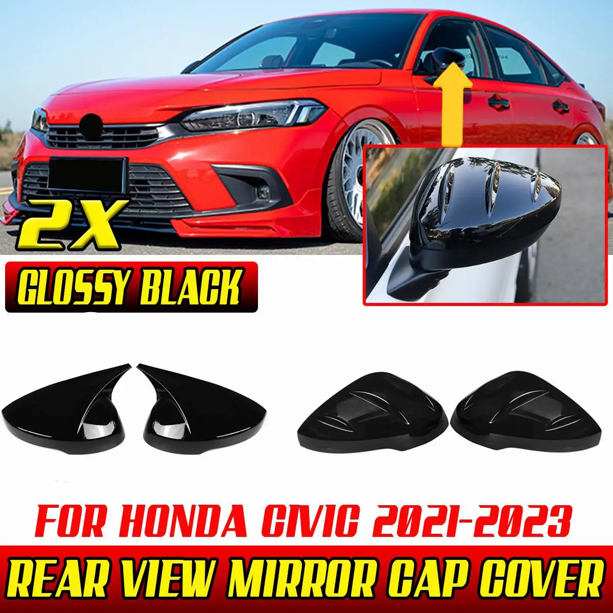 

Чехол для зеркала заднего вида Honda Civic 11 поколения 2021-2023, 2 шт.
