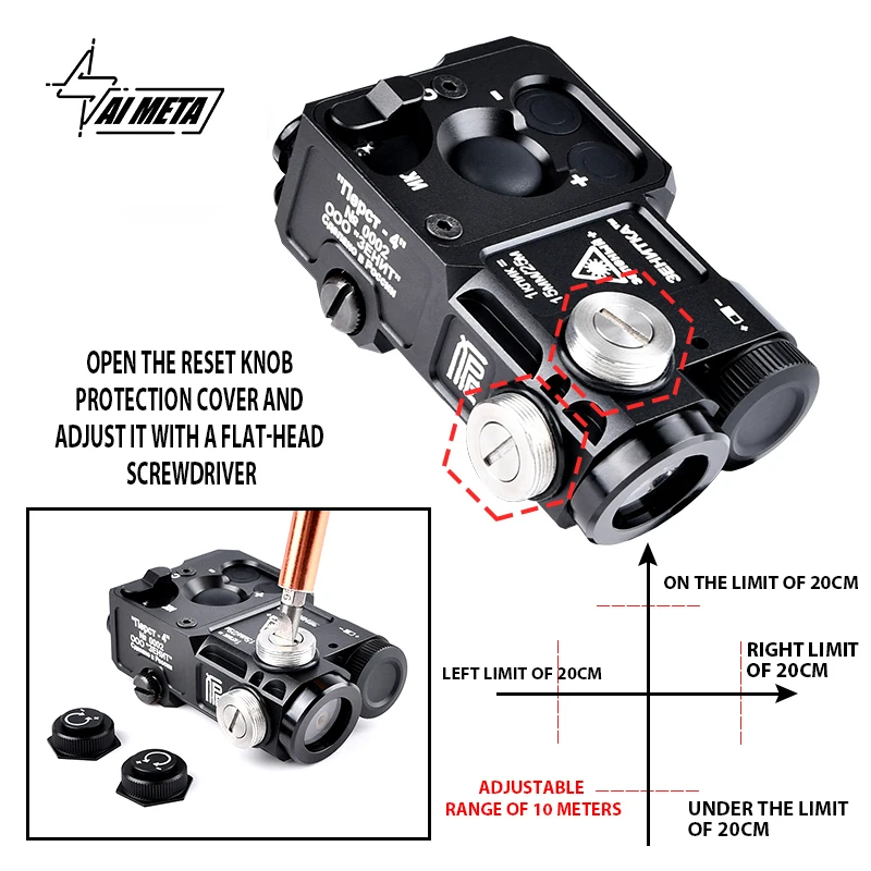Тактический ЧПУ фонарь с красным и зеленым лазером PEQ Синий ИК лазер для