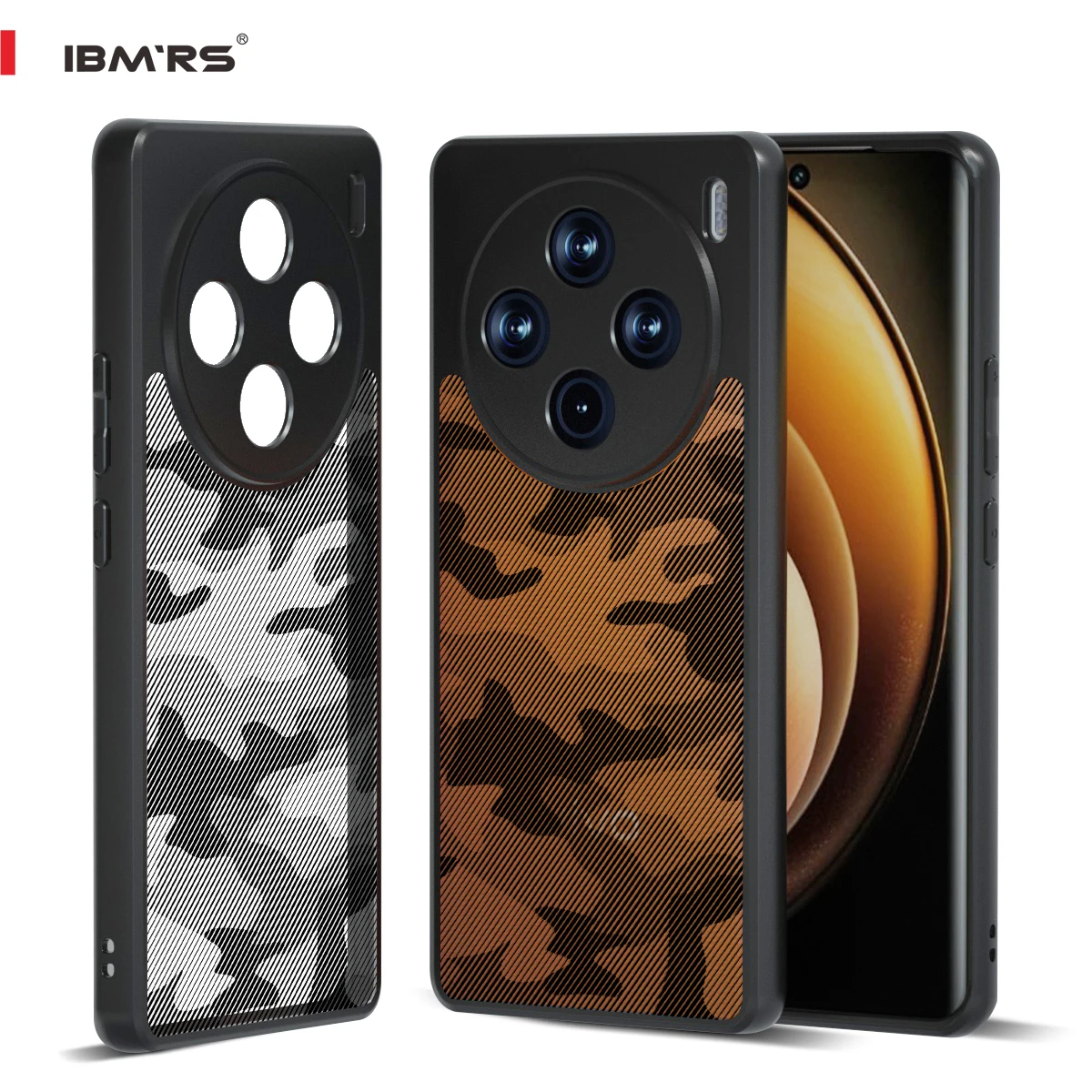 

IBMRS Compatible with vivo X100 Camo Case , Clear Hard Back Shockproof Advanced Protective Cover