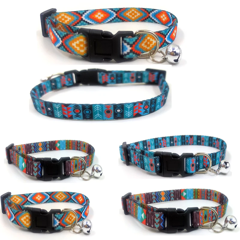 

Hot Selling Dog collar detachable set tribal Aztec Ethnic pet adjustable Collar with Bell
