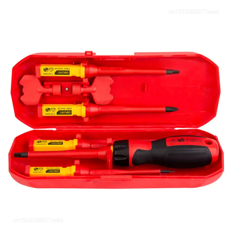 

Xiaomi Deli Insulated Screwdrivers Set 7Pcs Replaceable with Magnetic Slotted Phillips Bit Electrician Screwdrivers Repair Tools