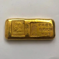 antique collection sun yat sen sun xiaotou gold bullion gold ingot solid gilt home decoration in the 34th year of the republic