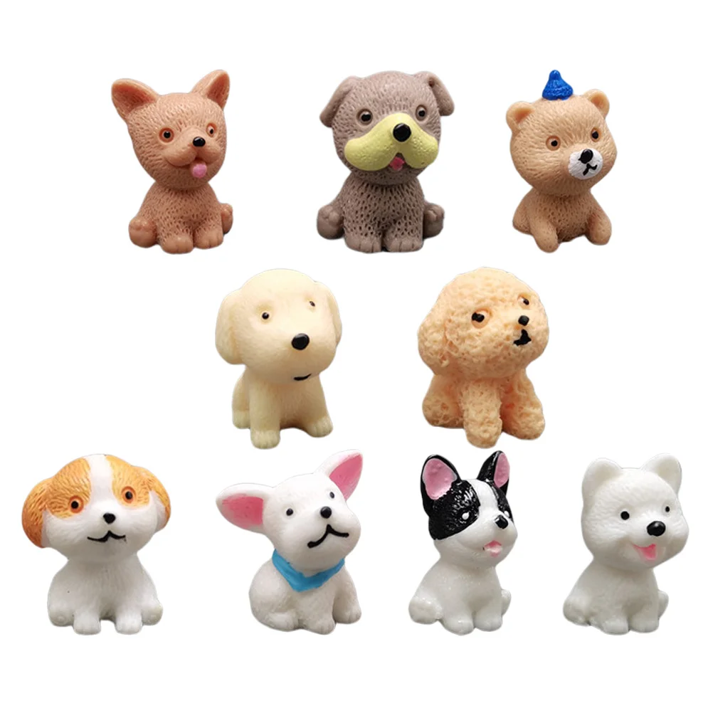 

Dog Mini Figurines Gifts Party Figure Toppers Animalminiatures Decor Decorations Favors Cupcake Statues Resin Sculptures Toys