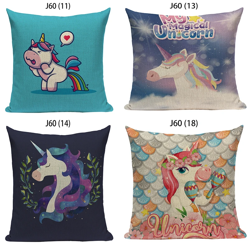 

Cute Cartoon Unicorn Pillow Covers Decorative Pillow Case Decorative Sofa Cushion Outside Pillow Covers Linen Pillow Cover Car