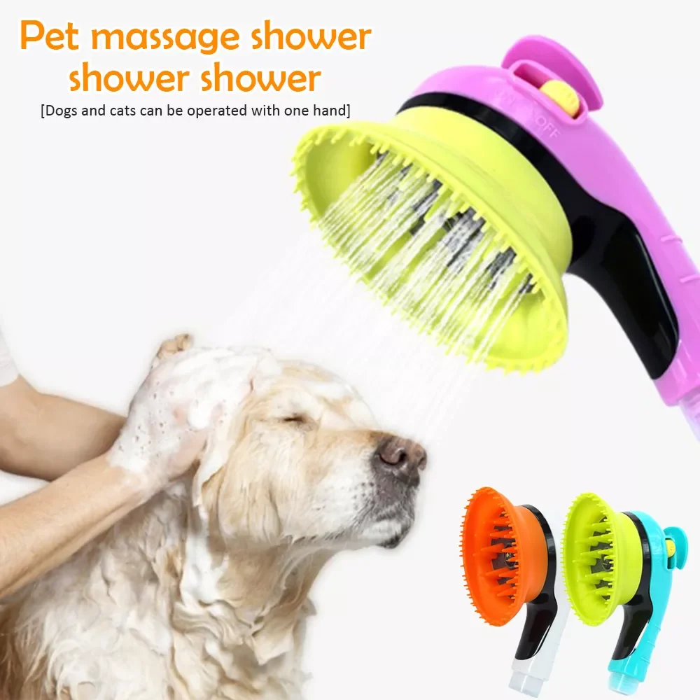 

JMT Pet Dog Bath Sprayer Comfortable Rubber Massage Bath Shower Head Dog Bath Shampoo Pet Grooming Brush Cleaner For Dogs Cats