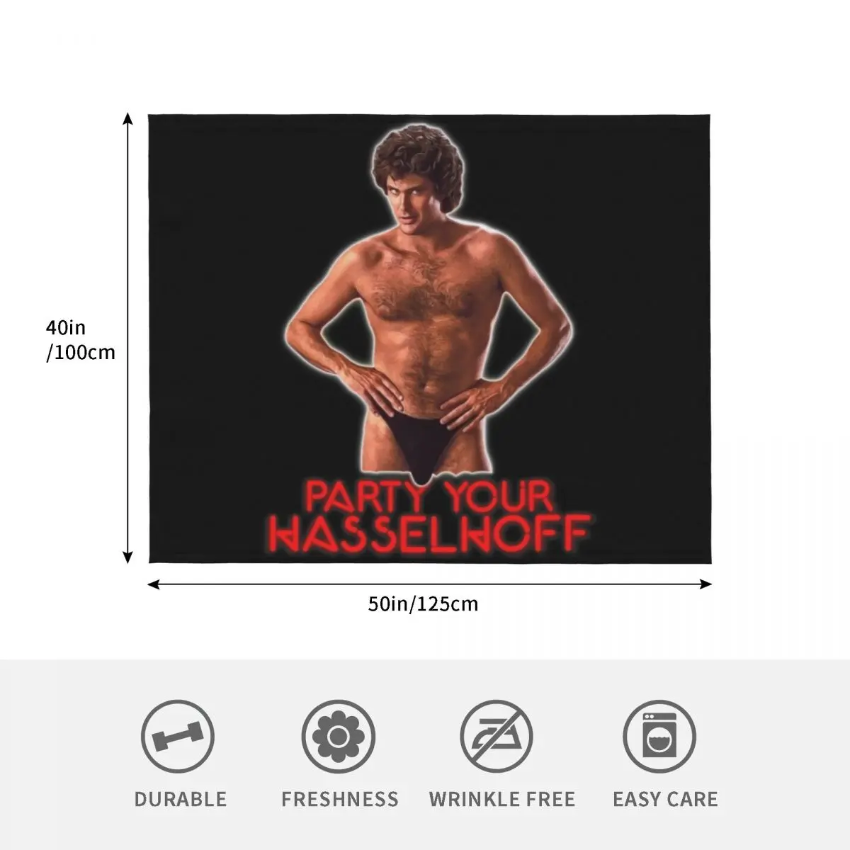 Фото Плед PARTY YOUR HASSELHOFF: прочный и теплый плед для ежедневного домашнего использования №4