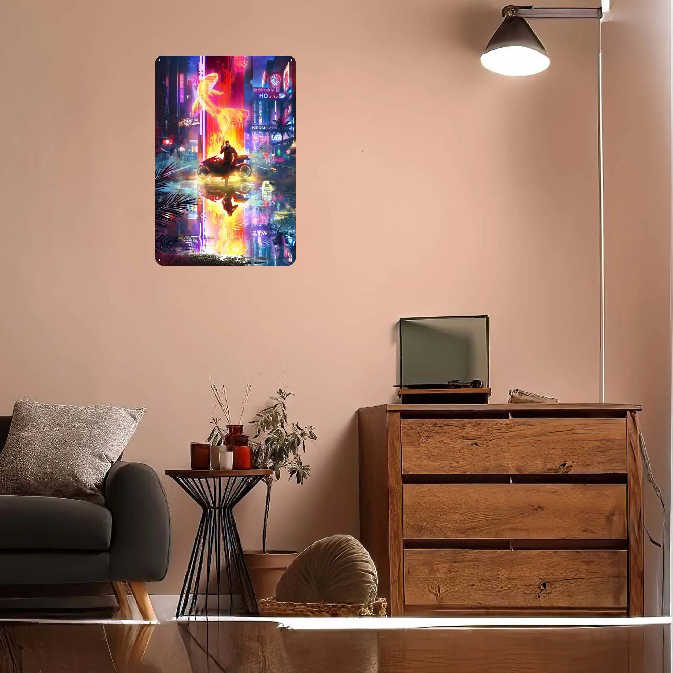 C-Cyberpunk знак персонализируемые игровые плакаты украшение игровой комнаты мужской