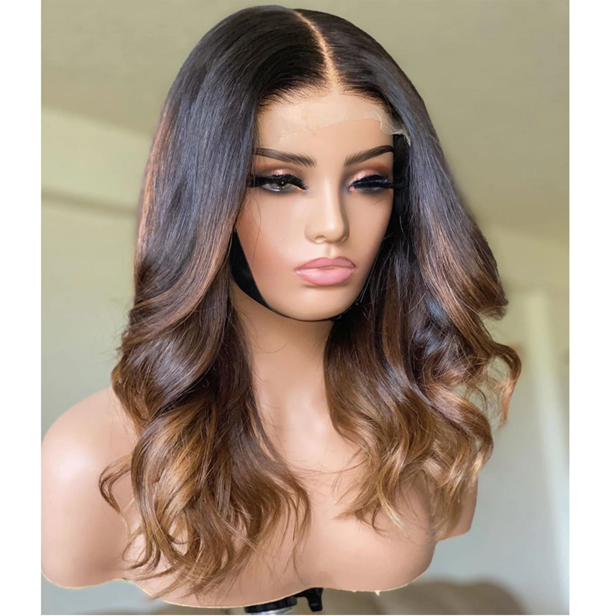 

Soft Long Highlight Ombre Honey Blonde Full Lace Wig With 4x4 Silk Base For Black Women Body Wave Human Hair BabyHair Preplucked