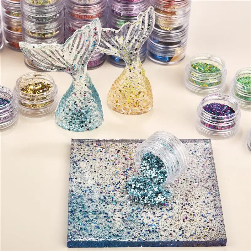 6 ячеек/комплектов золотых листьев хлопья блестки эпоксидные смолы наполняющие