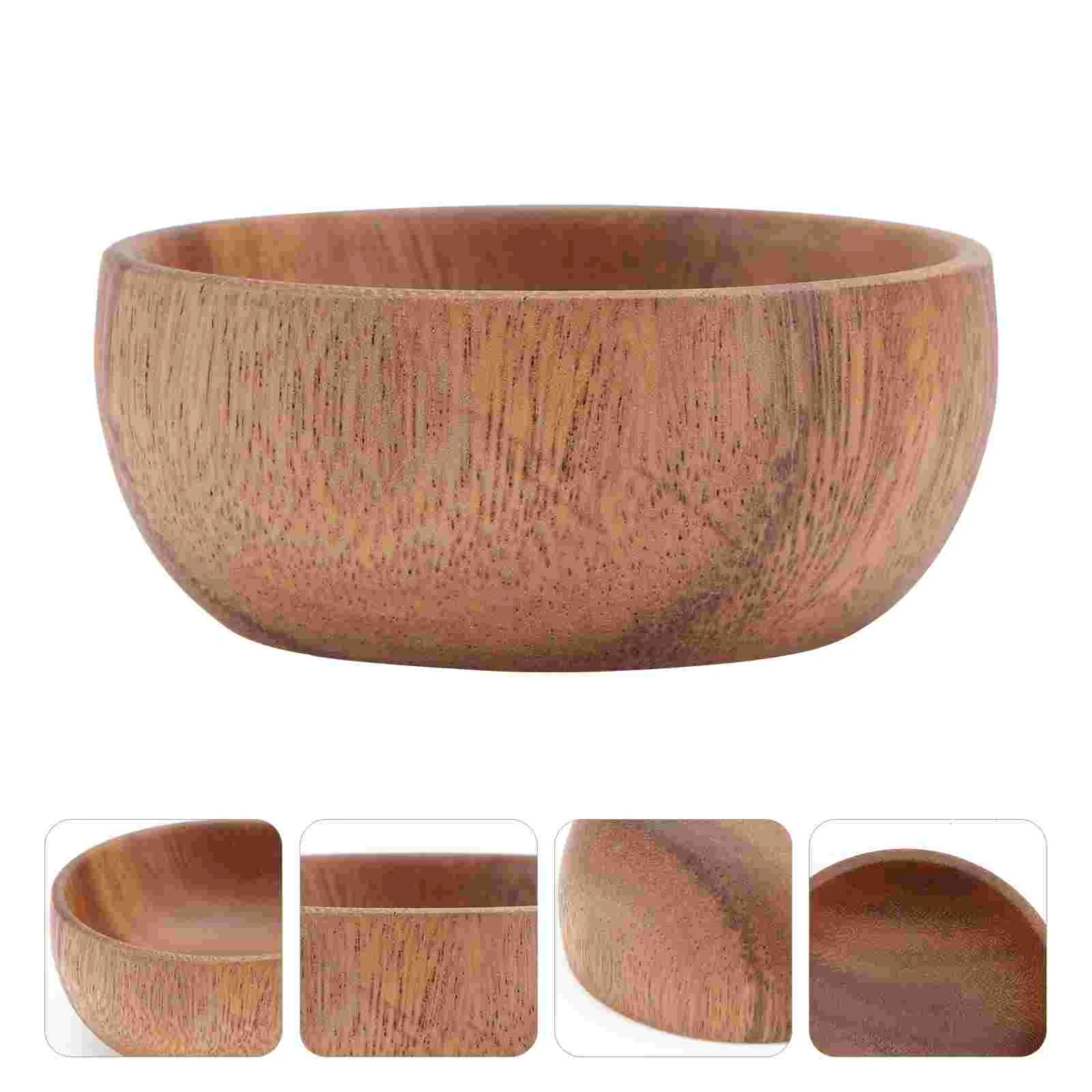 

1Pc Wooden Service Plate Wooden Bowl Wooden Cereal Bowl Cereal Snack Bowl Wood Bowl Wooden Salad Tray Snacks Plate