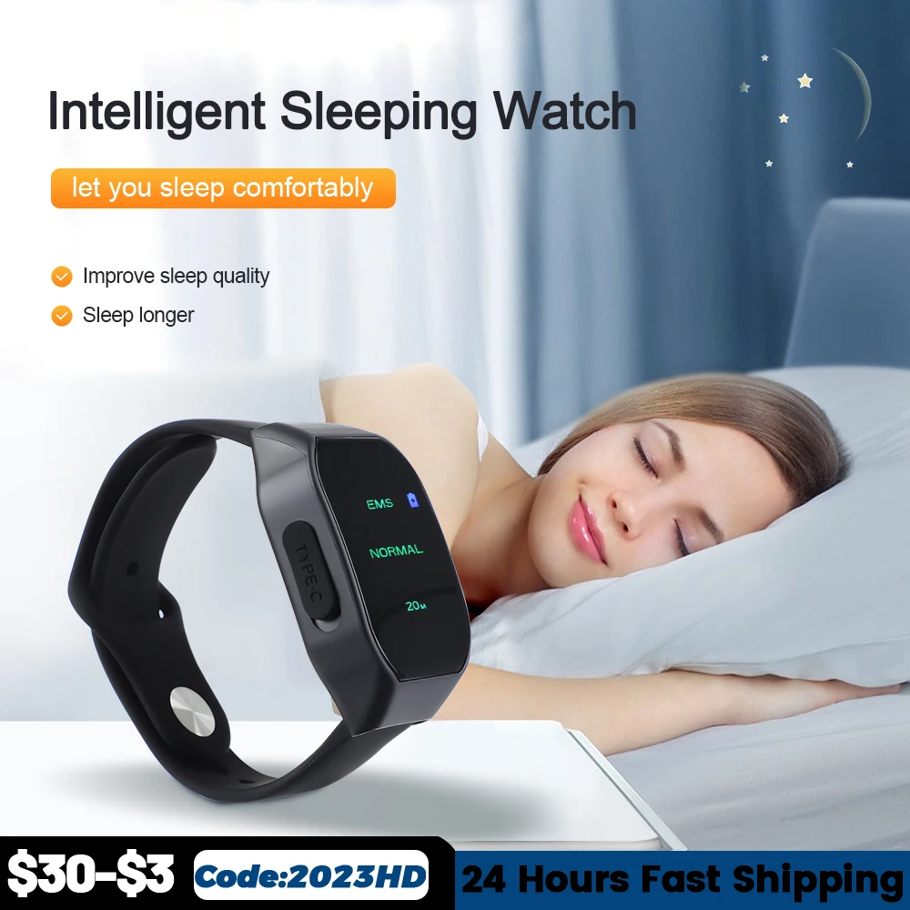 ew Ems Intelligent Sleep Device Fast Sleep Rest Hypnosis Insomnia Artifact Wristband Watch Microcurrent Sleep Aid Instrument