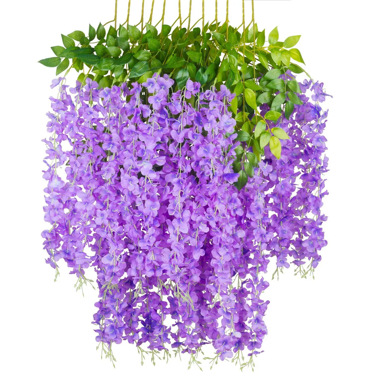 

1Pc 110cm Wisteria Artificial Flower Silk Vine Hanging Garland Hanging for Wedding Party Garden Outdoor Office Wall Decoration