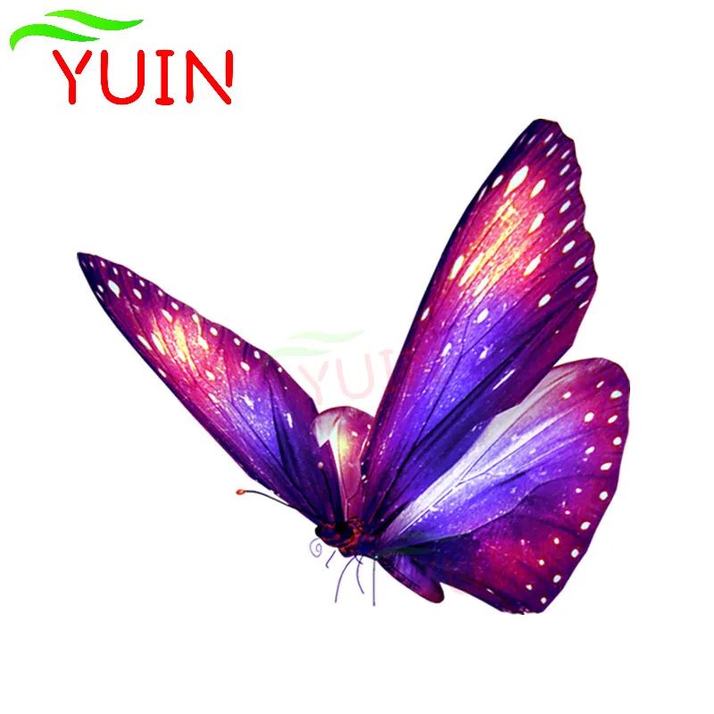 

Personality Colored Fluorescent Butterfly Car Sticker Fashion Motorcycle Accessories PVC Decoration Waterproof Decal 11*13cm
