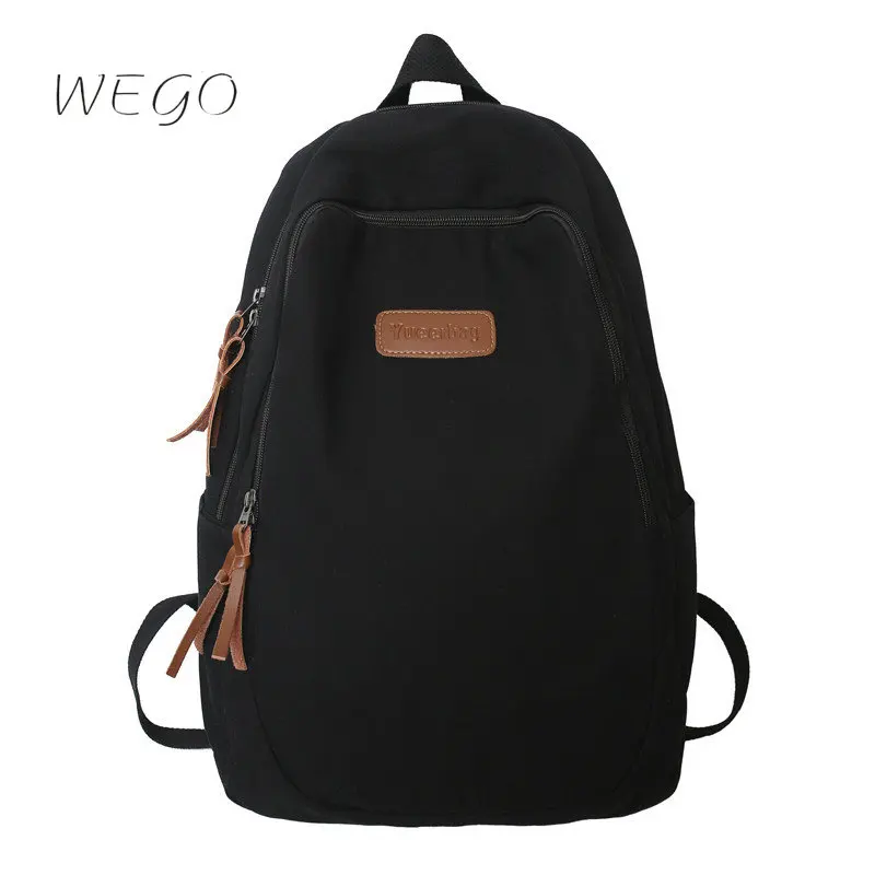 

Retro Zipper Backpack High School Student Backpacks Female Oldschool Solid Ins Wind Large Capacity Schoolbag Backpack