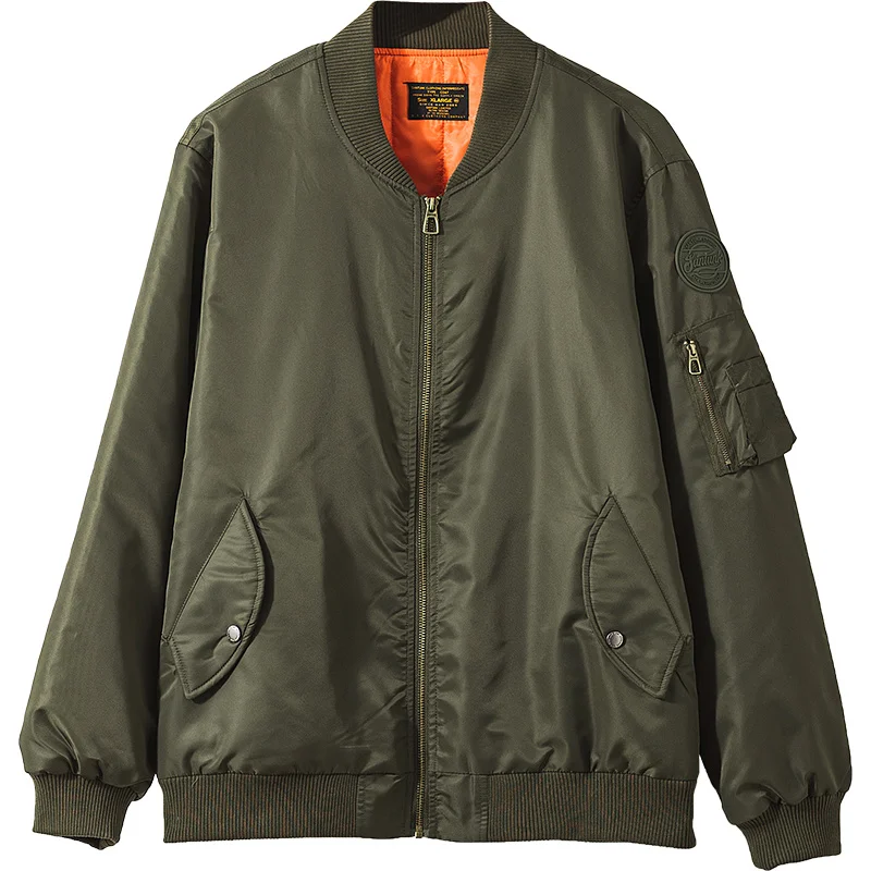 

Men's MA-1 Bomber Jacket Loose Quilted Warm Baseball College Padded Winter Wear Military Style Clothes