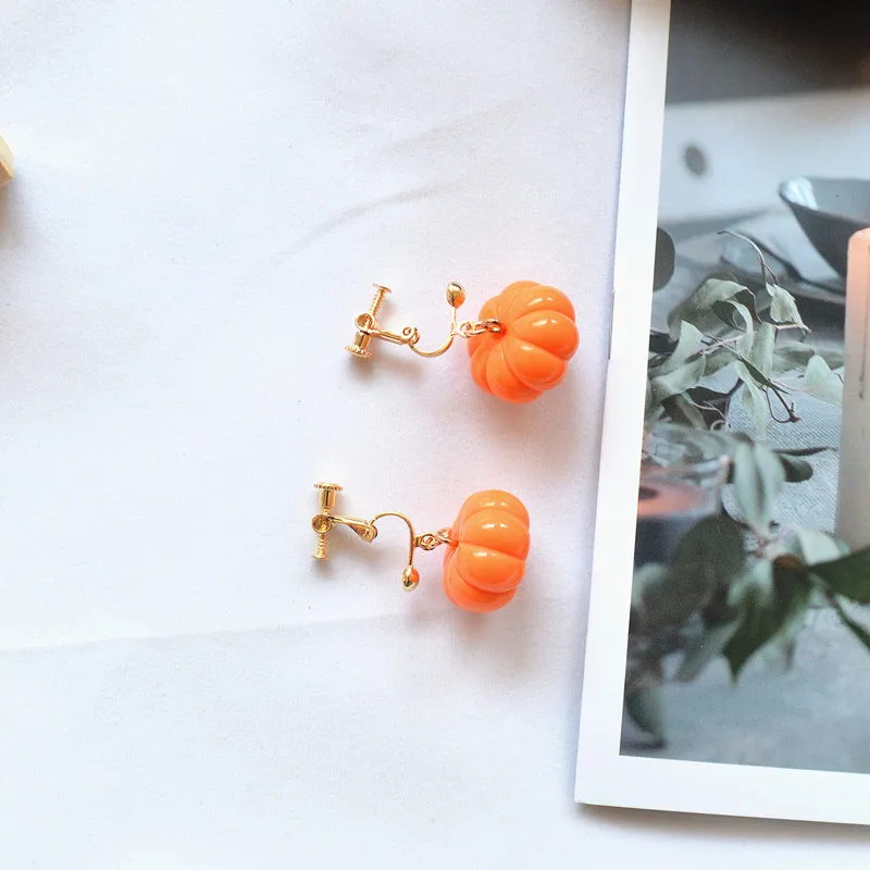 Милые стереоскопические серьги-подвески в виде тыквы озорные Мультяшные серьги