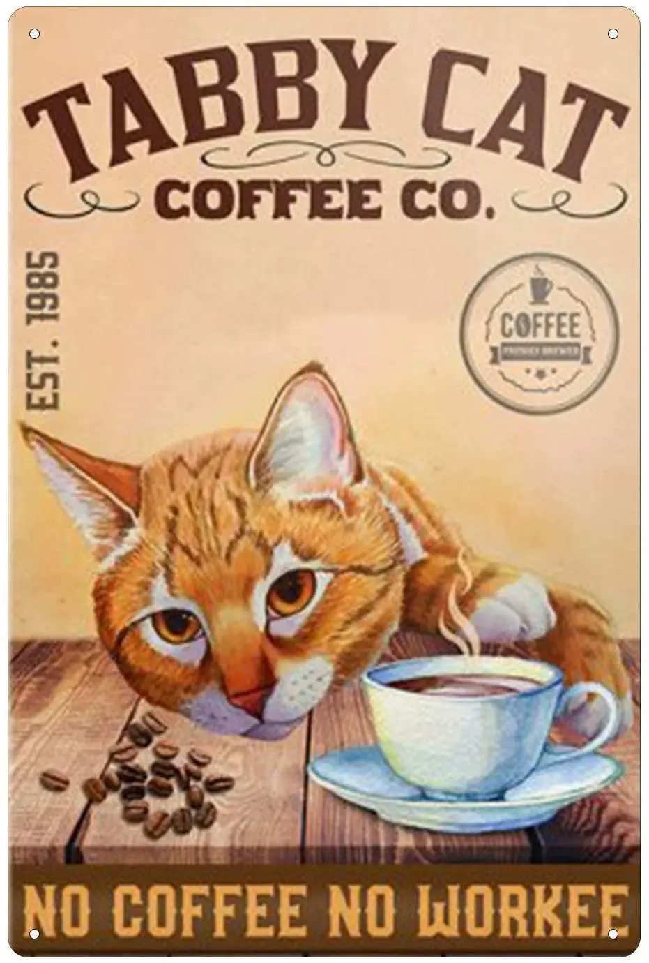 

Smirking Cat Metal Tin Sign Wall Plaque Retro Coffee Shop Bar Club Pub Decoration Poster