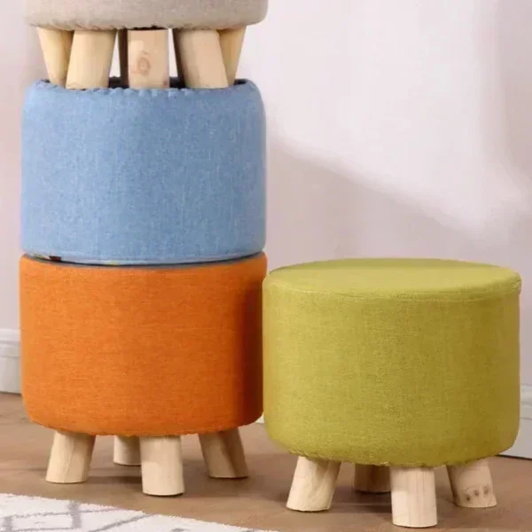 Табурет для ног прочный льняной табурет с металлической ножкой X мягкой