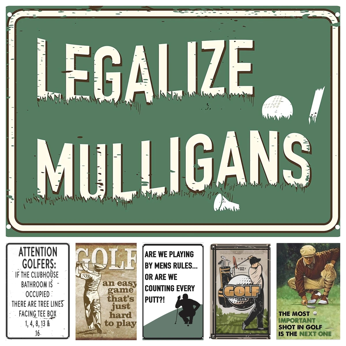 Club Metal Sign - Decorative Plaque For Golf Courses And Sports Enthusiasts - Easy Game Hard To Play Design
