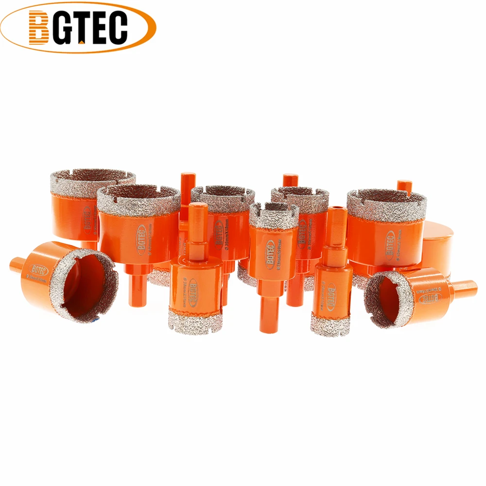 

BGTEC Diamond Drill Core Bits Dia20-65mm Triangle Shank Drilling Crown Tile Cutter Ceramic Marble Masonry Brick Granite Hole Saw