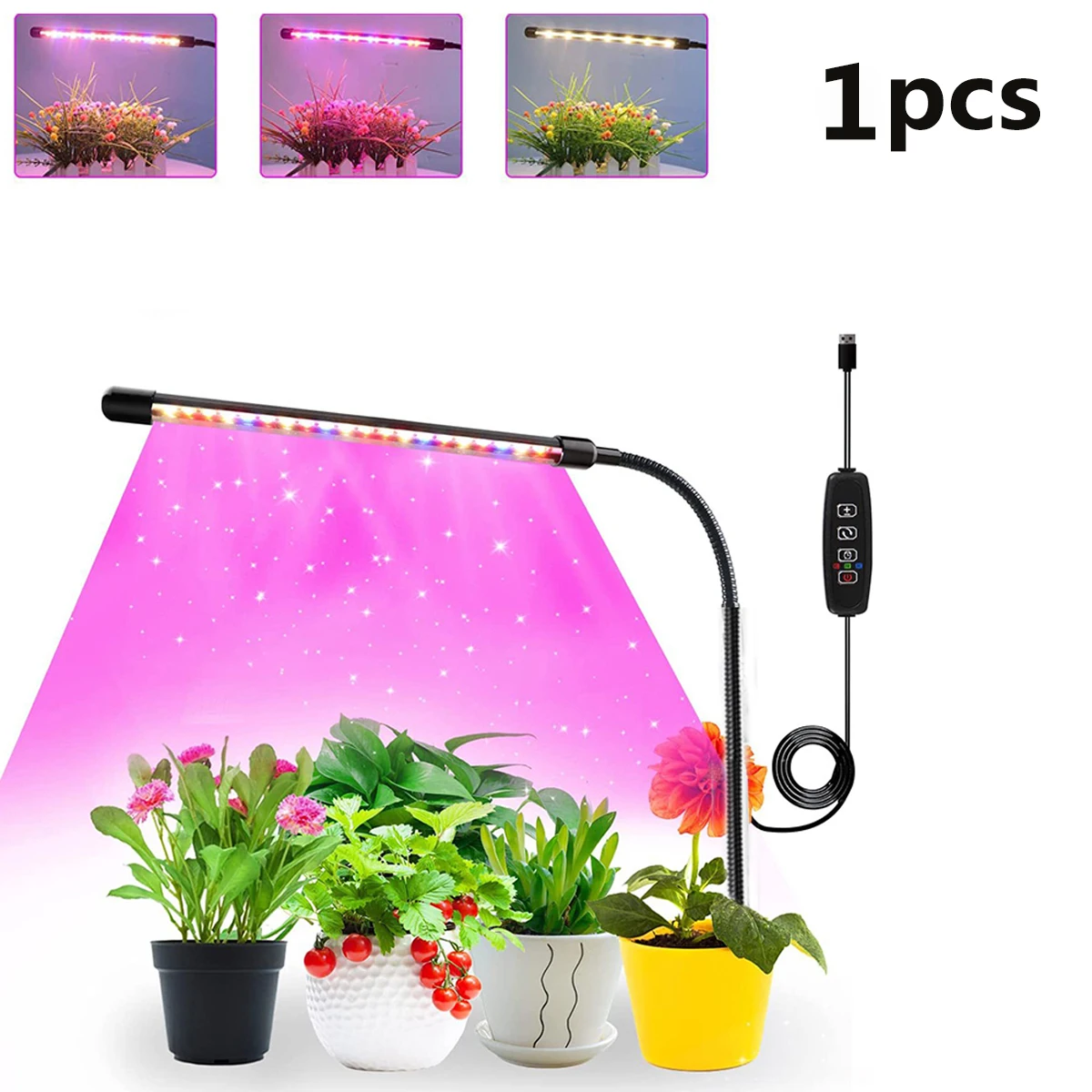 

Светодиодная лампа для выращивания растений USB 5 В, полный спектр света для растений, вставной светильник для роста, домашняя фитолампа для рассады цветов в помещении