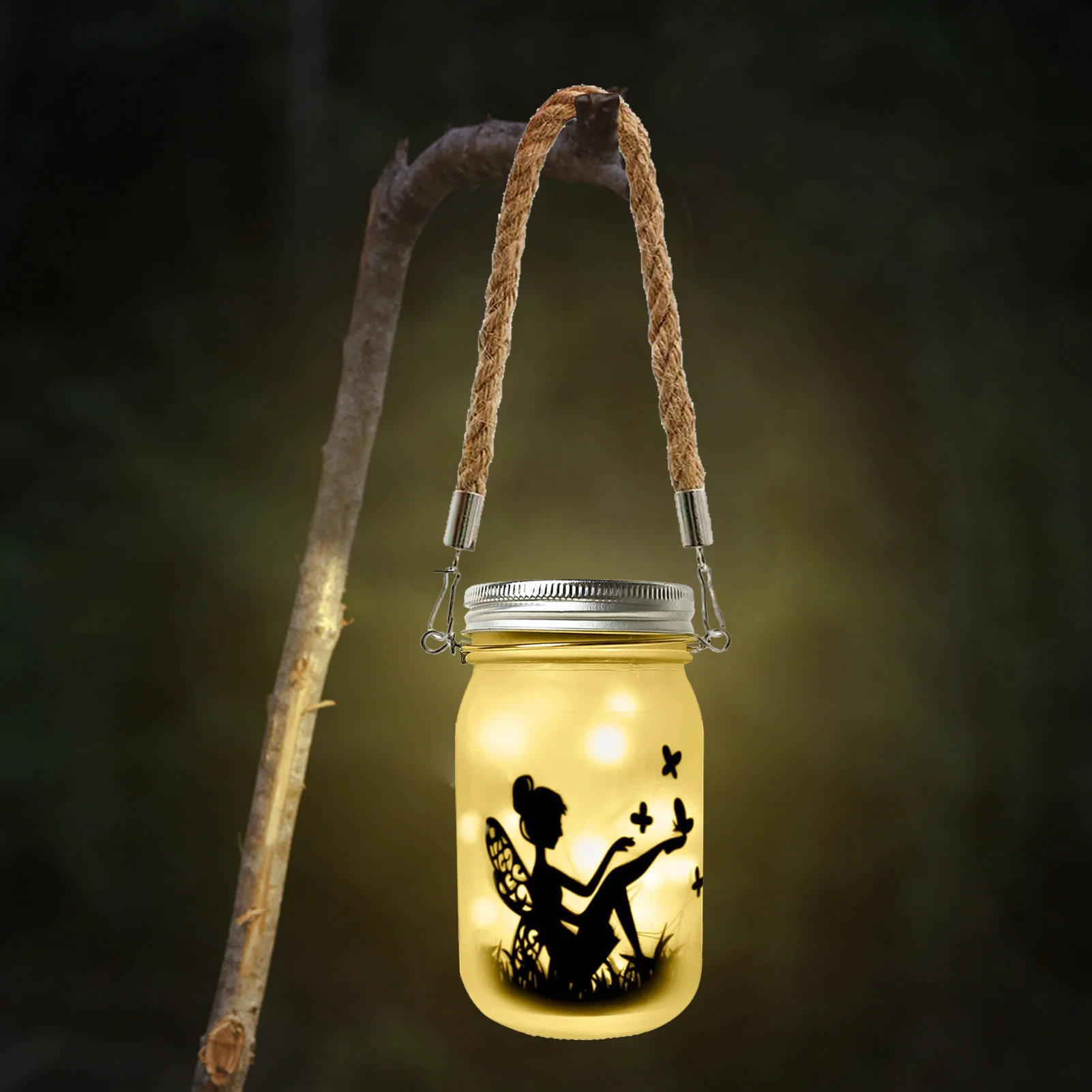 

Garden Solar Fairy Lantern Outdoor Hanging Frosted Glass Mason Jar Fairy Lights Solar Garden lights Waterproof LED Solar Light