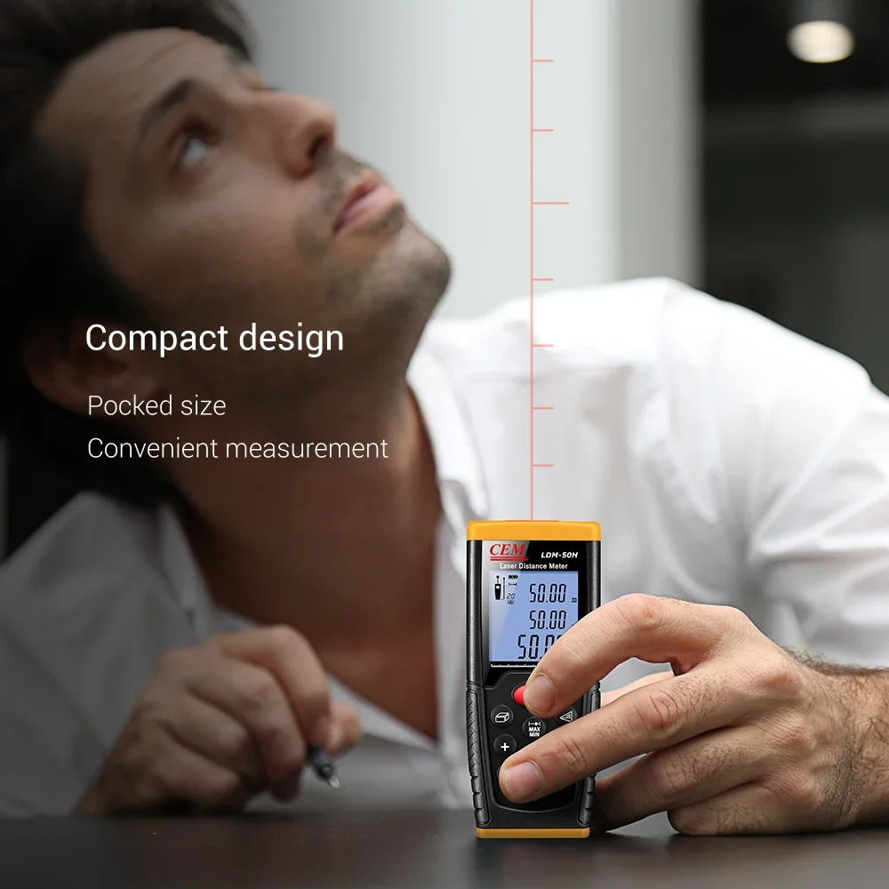 CEM LDM-50H Диапазон измерения 50 м Цифровой лазерный измеритель дистации Ручной