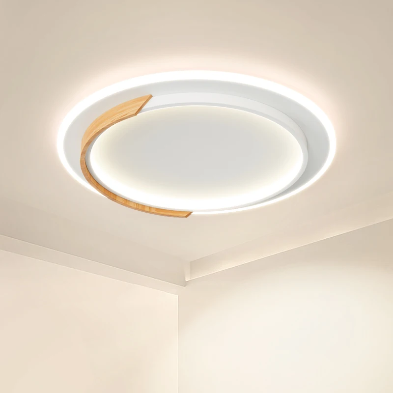 LED Ceiling Lights For Living Room Bedroom Corridor Luminaire round wooden Dropshipping lustres e pendentes AC85-260V