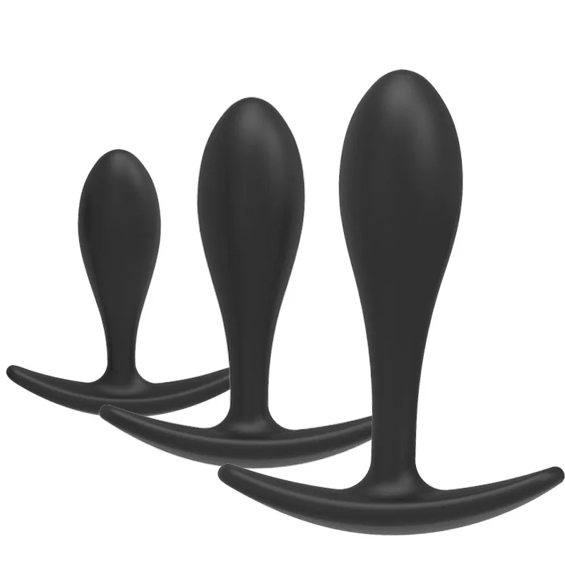 Silicone Butt Plug Anal Plug Unisex Sex Stopper 3 Different Size Adult Toys for Men/Women Anal Trainer for Couples