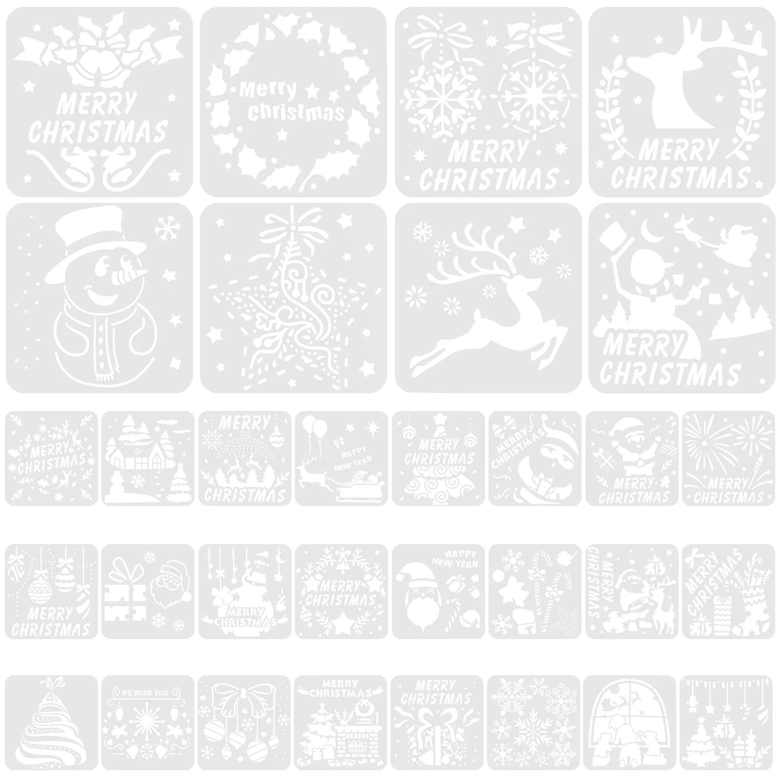 

32pcs DIY Painting Templates Decorative Drawing Templates Christmas Crafts Stencils