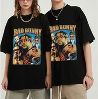 2021 bad bunny singer cool t shirt summer casual style o neck short sleeve print 100 cotton tops
