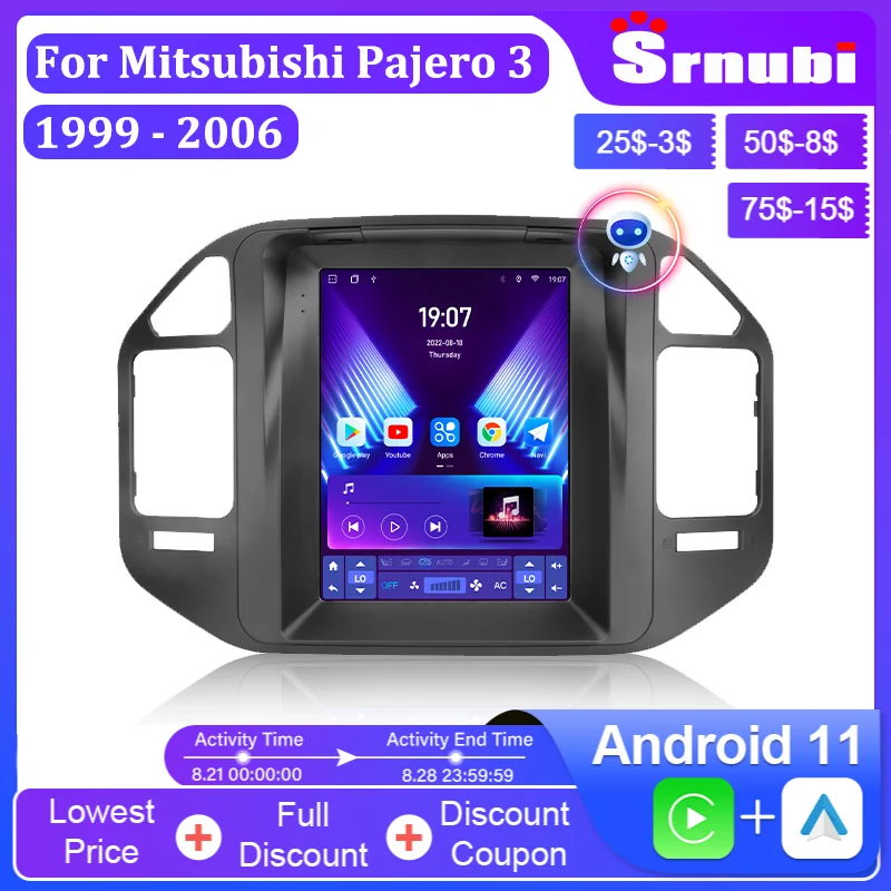 Android 11 For Mitsubishi Pajero V60 68 V73 1999-2006 Speaker Stereo Navigation 2din Carplay Multimedia Head Unit