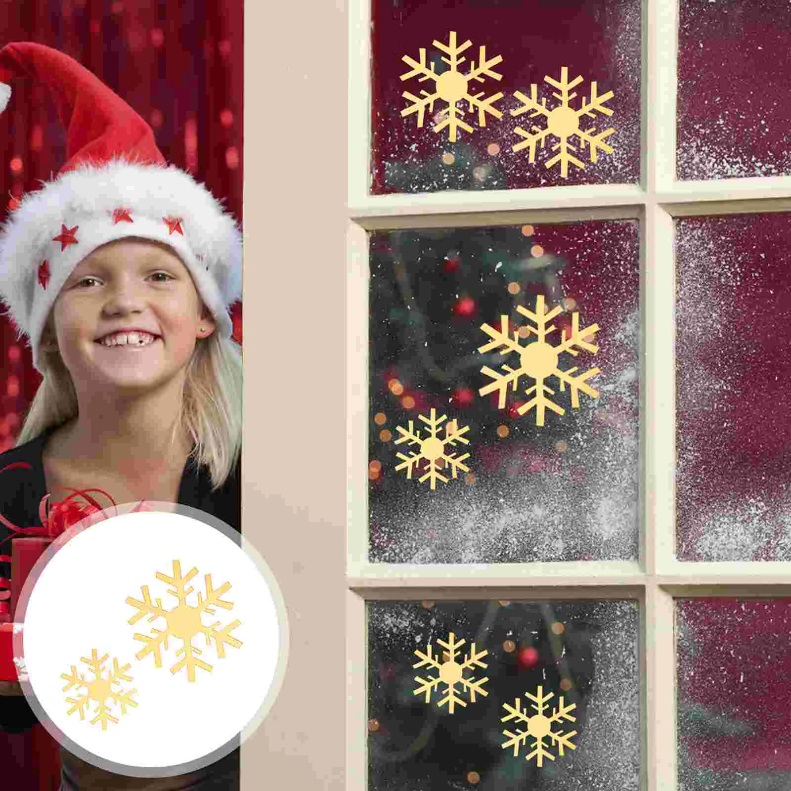 

Wall Christmas Window Decals Sticker Snowflake Stickersxmas Decal Merry Wonderland Winter Showcase Holiday Paper Clings