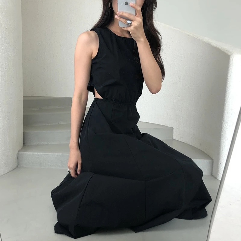 Женский винтажный сарафан без рукавов однотонное плявечерние ное платье с