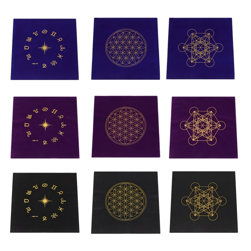 

49x49cm Tarot Card Tablecloth Flannel Geometric Figure Divination Altar Card Pad
