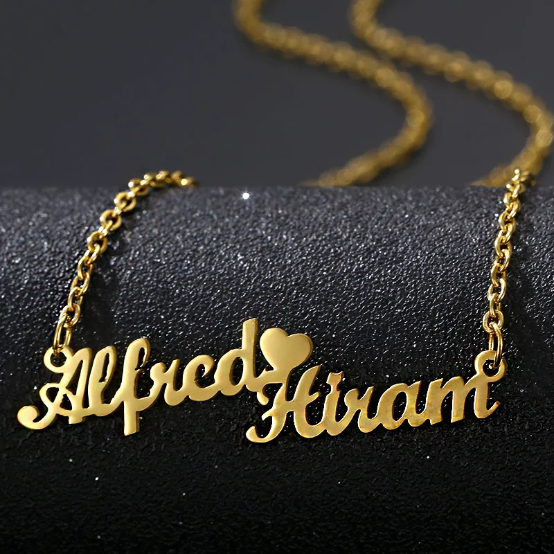 Ожерелье из нержавеющей стали на заказ кулон-табличка с именем Женские Ювелирные