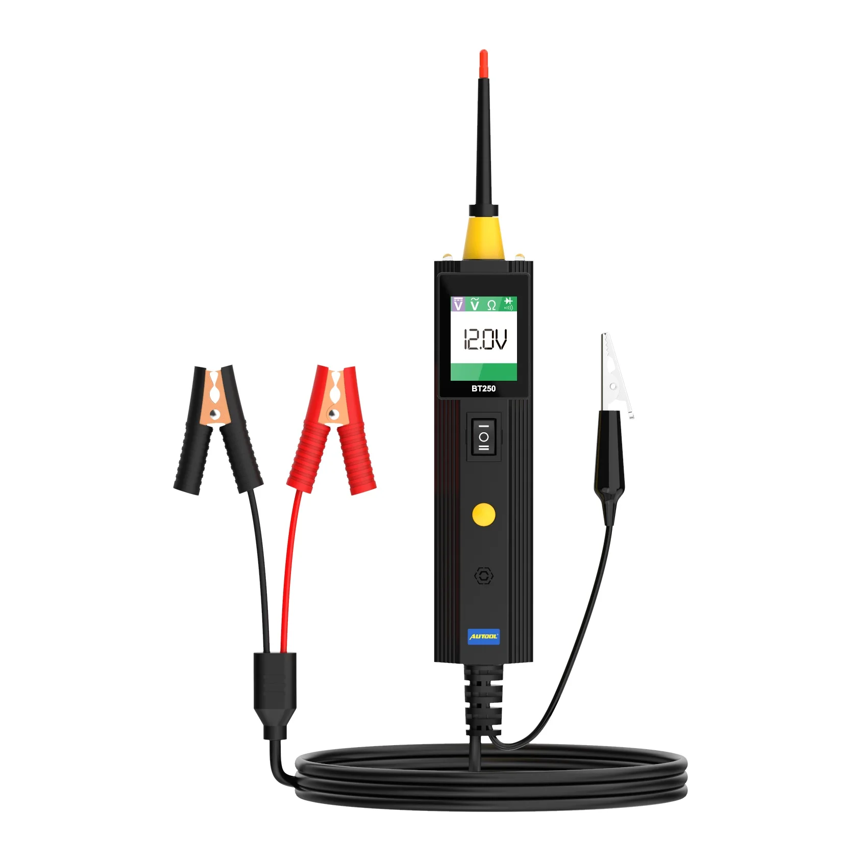 

AUTOOL BT250 12V/24V Digital Circuit Tester Car Battery Power Probe Voltage Tester Diagnostic Tools With Color Screen Display