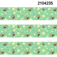 10yards diligent cartoon bee pattern printed grosgrain satin ribbon for craft materials for bow diy gift packaging