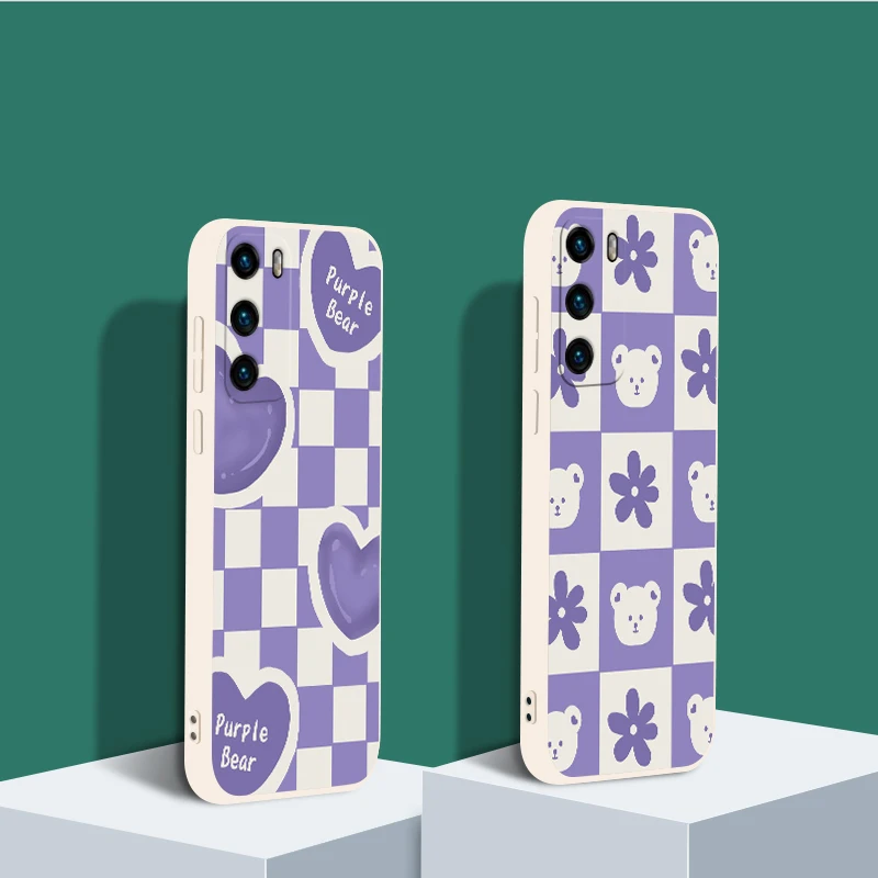 

Жидкий силиконовый чехол NOHON для SAMSUNG J4, J5, J6 PLUS, J7, M10, M30S, M31, M51, M62, чехол для телефона с фиолетовым медведем против царапин