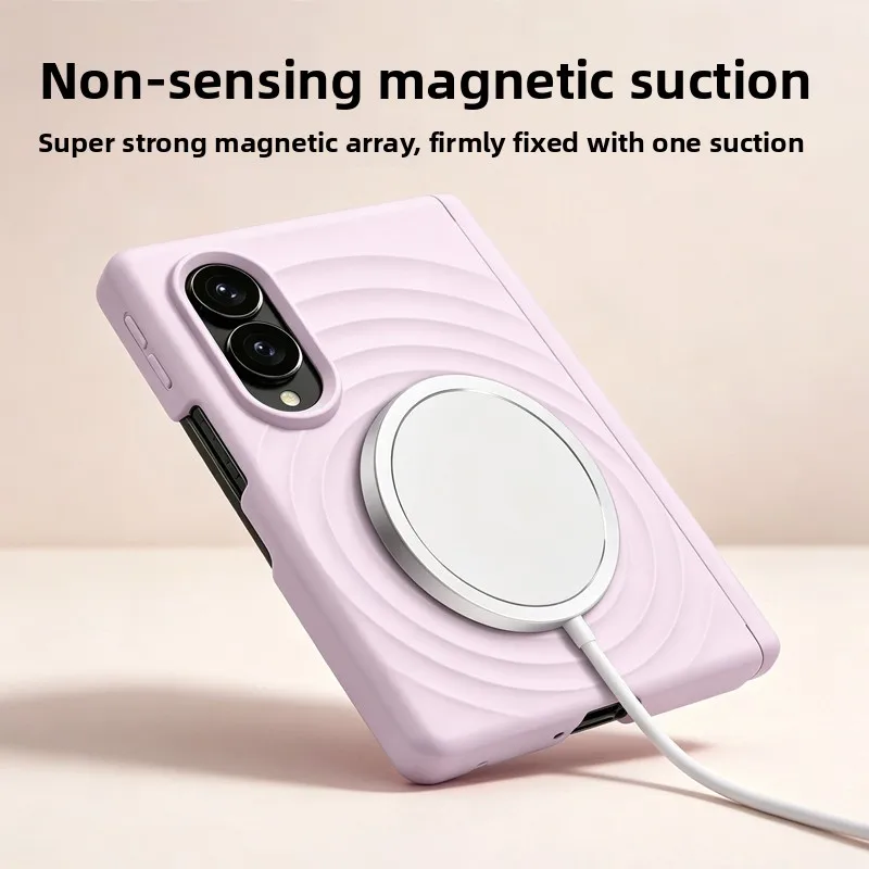 Фото Силиконовый чехол с магнитным эффектом и приятной текстурой ‌   для Samsung Galaxy Z Fold8 Fold 8 Wide с поддержкой Magsafe, ударопрочная защита с двойной осью ‌   Тонкий чехол №2