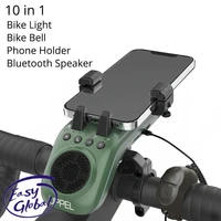 bicycle bell mobile phone bracket lamp bluetooth speaker telephone stand multi functional light usb rechargeable