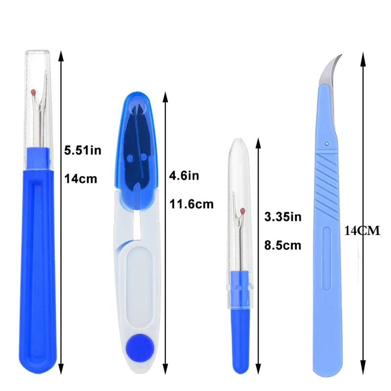 4PCS Seam Ripper Kits Stitch Unpicker Plastic Handle Thread Cutter Scissors for Embroidery Needlework Sewing Supplies - купить по