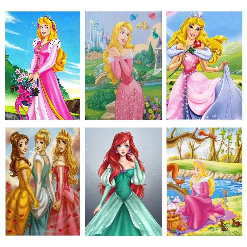 

Алмазная живопись 5D «сделай сам», персонажи диснеевских принцесс, искусство, мультяшное искусство, хобби, квадратные и круглые фрески, дома...