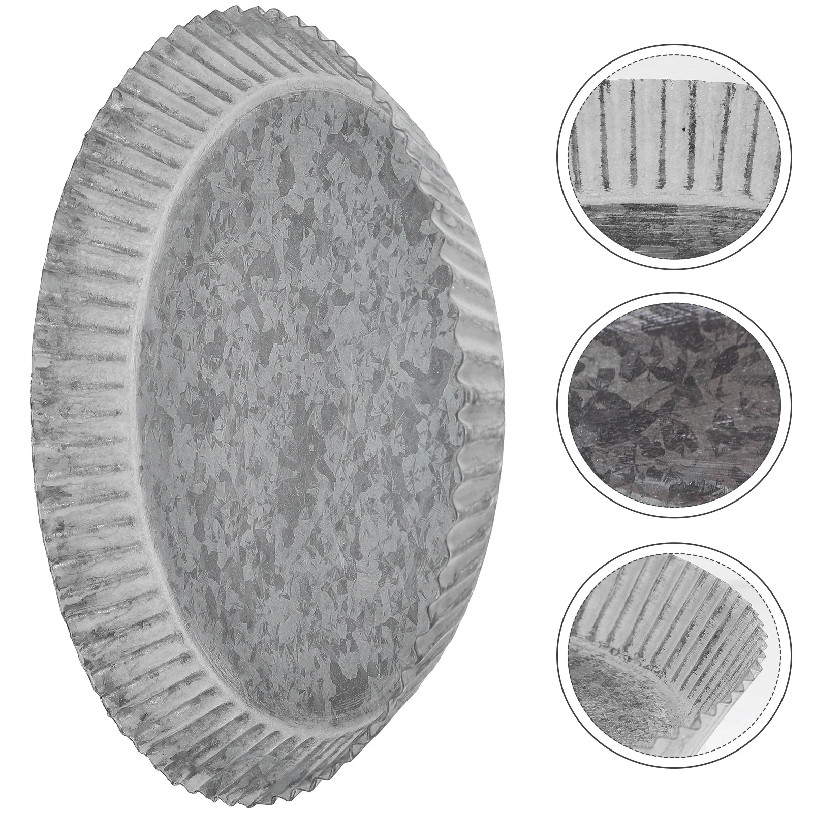 

Drain Pan Flower Pot Tray Pallets Round Wave Plant Saucer Iron Metal Pots Plate